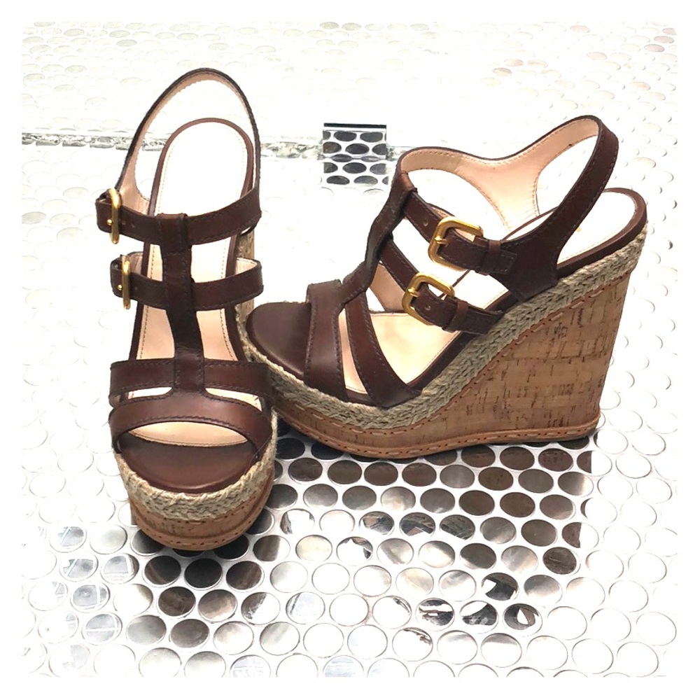 Prada Gladiator Cork Wedges